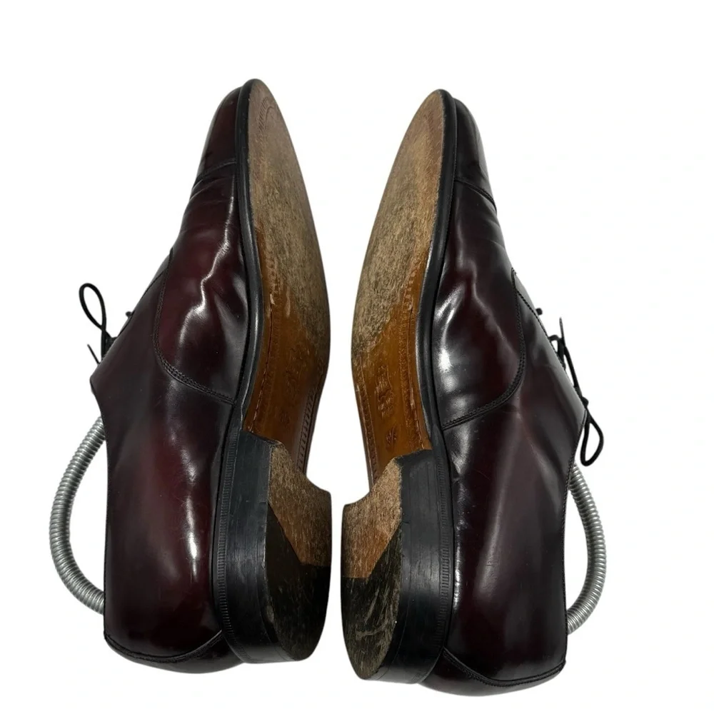 Caporicci cap toe burgundy leather oxford shoes size 9.5 32113 hand made Italy
